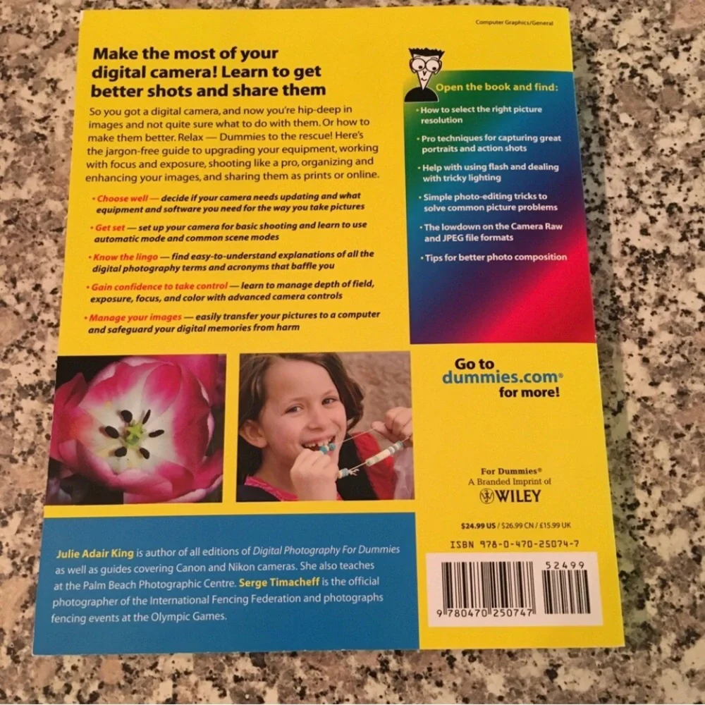 Book Digital Photography Dummies camera cellphone 6th edition 2008 paperback